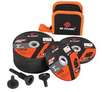 SI FANG Cutting Disc 76 mm for Angle Grinder with Mounting Mandrel, Pack of 25, Carry Bag Suite, Diameter 75 x 1.2 mm Cutting Discs for Metal, Stainless Steel, Steel, Iron, Sheet Metal, Plastic