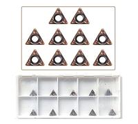 SI FANG Turning Carbide Indexable Inserts for Mini Pneumatic Chamfering Machine, Tungsten Steel Replaceable Blade Lather Turning Tool Bit, Metal Cutting and Chamfering,10 Pieces in A Box