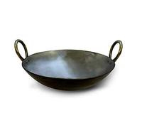 SI © Indian Iron Deep Frying Pan Kadai Cooking Frying & Kitchen Tool 12'' inch WokINDIA