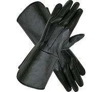Si MEN'S MEDIEVAL RENAISSANCE COSPLAY SWORDSMAN STEAMPUNK UNLINED LEATHER GLOVES GAUNTLETS, Black, Large