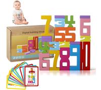 SI SEN Number Blocks, Wooden Building Blocks for 3~14 Years Old Children, 3D Digital Puzzle Stacking Blocks, Mini Starter Numberjacks, for Learning Maths Stacking Toy Number Puzzle Blocks (1 Box)