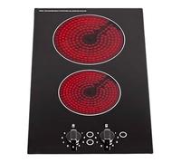 SIA 30cm Electric Ceramic Hob, 2 Zone, Touch Control, Black, CERH30BL | Built-in Domino Cooktop, 9 Power Levels, Child Safety Lock, 2 Year Guarantee