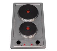 30cm Stainless Steel Compact 2 Zone Electric Solid Plate Domino Hob - PHP301SS SIA Silver One Size