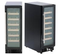 SIA WC30BL Undercounter Wine Cooler Fridge, 59L 19 Bottle Capacity, LED Light, Black