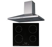 SIA 60cm Black 13 Amp Touch Control Induction Hob And Stainless Steel Extractor