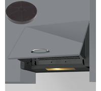 SIA 60cm Black Built-In Cooker Hood Kitchen Fan with Carbon Filter SIA Black