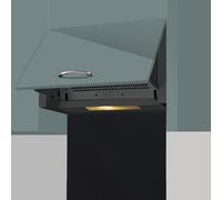 SIA 60cm Black Integrated Built In Cooker Hood & 60cm Toughened Glass Splashback