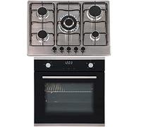 SIA 60cm Black Touch Control Single Oven & 70cm Stainless Steel 5 Burner Gas Hob
