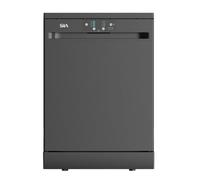 SIA SFSD604BL Freestanding Dishwasher, Full-Size 60cm Width, 14 Place Settings, Delay Start, 4 Programs, 29 Minute Quick Wash, Black