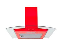 SIA 60cm Red Curved Glass Chimney Cooker Hood Extractor Fan - CGH60RD SIA Red