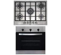 SIA 60cm Stainless Steel True Fan Electric Single Oven And 70cm 5 Burner Gas Hob