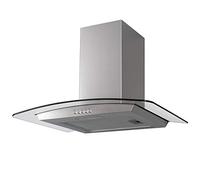 CGH70SS 70cm Curved Glass Chimney Cooker Hood Extractor Fan - Stainless Steel