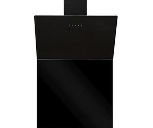 SIA AH60BL 60cm Black Angled Cooker Hood Extractor Fan & SP60BL Toughened Glass Splashback