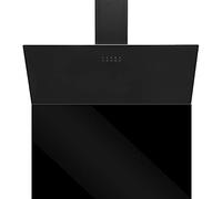 SIA AH90BL 90cm Black Angled Cooker Hood Extractor Fan & SP90BL Toughened Glass Splashback