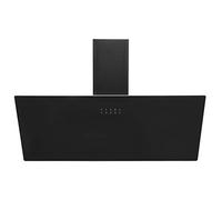 SIA AH90BL 90cm Black Angled Glass Chimney Cooker Hood Kitchen Extractor Fan