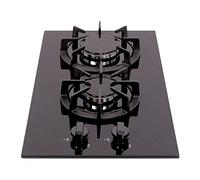 SIA AMZBGH30BL 30cm Black Gas On Glass Domino Hob Cast Iron Supports LPG Kit