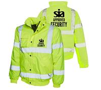 SIA Approved Security Hi Vis Viz Bomber Jacket Security Work Wear Adults Coat (M)