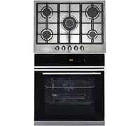SIA BISO6SS Premium 60cm Black 10 Function Built-in Single Electric True Fan Oven & R6 5 Burner Stainless Steel Gas Hob With FFD & LPG Kit