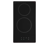 Black 30cm 2 Burner Domino Ceramic Electric Hob With Touch Control - CERH31BL SIA Black One Size