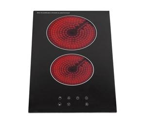 SIA CERH31BL 30cm Electric Ceramic Hob, Domino Hob, 2 Zone with Touch Control, 9 Power Levels, Child Safety Lock, Black, 2 Years Parts & Labour Guarantee