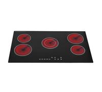 SIA CERH90BL/1 90cm Electric Ceramic Hob, 5 Zone with Touch Control, 9 Power Levels, Child Safety Lock, Black, 2 Years Parts & Labour Guarantee