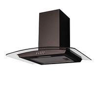 SIA CGH70BL 70cm Curved Glass Black LED Chimney Cooker Hood Extractor Fan