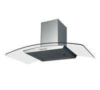 SIA CGH90SS 90cm Curved Glass Stainless Steel Chimney Cooker Hood Extractor Fan