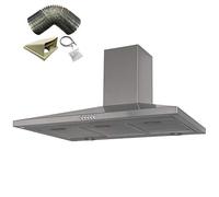 SIA CHL100SS 100cm Stainless Steel Chimney Cooker Hood Extractor And 3m Ducting