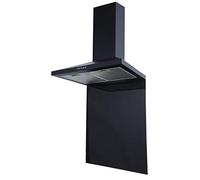 SIA CHL70BL 70cm Black Chimney Cooker Hood Fan And Toughened Glass Splashback
