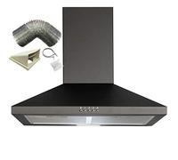 SIA CHL70BL 70cm Chimney Cooker Hood Extractor Fan In Black With 3m Ducting