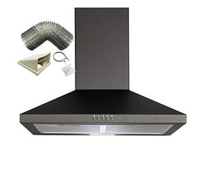 SIA CHL70BL 70cm Chimney Cooker Hood Extractor Fan In Black With 3m Ducting