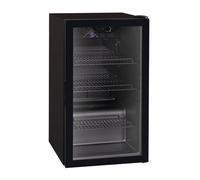 Sia Dc10Bl Under Counter Drinks Fridge / Wine Cooler 110L With Glass Door, Black