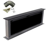 SIA DD90BL 90cm Black T/Control Downdraft Cooker Hood Extractor Fan & 3m Ducting
