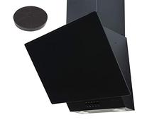 SIA EAG61BL 60cm Black Angled Chimney Cooker Hood Extractor Fan And Filter
