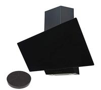 SIA EAG91BL Black 90cm Angled Glass Chimney Cooker Hood Kitchen & Carbon Filter
