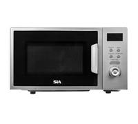 SIA FDM21SI 20L Silver Microwave, Digital Display, 700W, 8 Auto-Functions 5 Power Levels 245mm Turntable, 2 Years Parts and Labour Guarantee