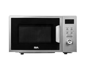 SIA FDM21SI 20L Silver Microwave, Digital Display, 700W, 8 Auto-Functions 5 Power Levels 245mm Turntable, 2 Years Parts and Labour Guarantee