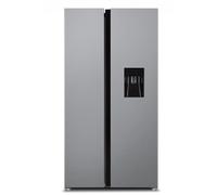 SIA Freestanding 2 Door American Fridge Freezer 627L with Dispenser - Silver [EEK: E]