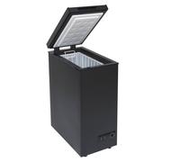 SIA CHF60B Black Chest Freezer with Removable Wire Basket, 53L Slimline Compact Freestanding Freezer, 36cm Wide, Adjustable Temperature Control, E Rated, 2 Years Parts And Labour Guarantee