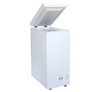 SIA CHF60W White Chest Freezer with Removable Wire Basket, 53L Slimline Compact Freestanding Freezer, 36cm Wide, Adjustable Temperature Control, E Rated, 2 Years Parts And Labour Guarantee