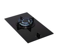 SIA GHG101BL 30cm Black Single Burner Gas on Glass Domino Hob With LPG Kit & FFD