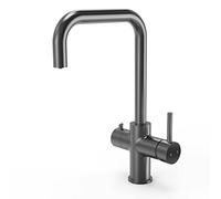 SIA HWT3GM 3-in-1 Instant Boiling Water Tap, True Boiling, Mains Hot & Cold, Kitchen Sink Mixer Tap with Boiler Tank & Filter, Gunmetal Grey