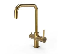 SIA HWT3GO 3-in-1 Instant Boiling Water Tap, True Boiling, Mains Hot & Cold, Kitchen Sink Mixer Tap with Boiler Tank & Filter, Brushed Gold