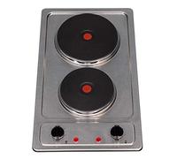 30cm Stainless Steel Compact 2 Zone Electric Solid Plate Domino Hob - PHP301SS SIA Silver One Size