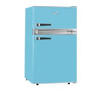 SIA RFM88PB 88L Freestanding Under Counter Blue Retro Fridge Freezer, Adjustable Thermostat, Interior LED Light, 2 Years Parts and Labour Guarantee