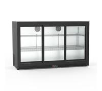 SIA SBB290BL3 Black 290L Commercial Fridge, Back Bar Beer, Wine, Drinks Cooler, Triple Sliding Doors, Two Adjustable Shelves, Ideal for Restaurants, Bars and Cafes, 2 Years Parts & Labour Guarantee