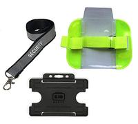 SIA Security Kit - Includes Reflective Security Lanyard - Reflective Armband & Double SIA Badge Holder (Yellow Armband)