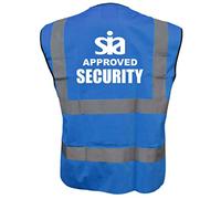 SIA Security Printed Blue Hi Vis Vest/Waistcoat, Security Officer, Security Guard, Doorman, Bouncer, Events, Large