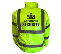 SIA Security Yellow Hi Vis Bomber Jacket Reflective, Waterproof, Conforms to EN20471 Class 3, High Visibility, By Brook Hi Vis, XXLarge