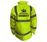 SIA Security Yellow Hi Vis Parka Jacket Reflective, Waterproof, Conforms to EN20471 Class 3, High Visibility, By Brook Hi Vis, XXLarge